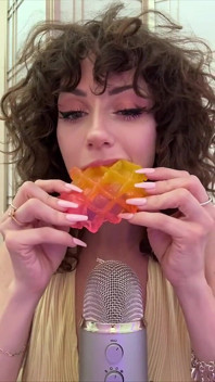 Waffle Eating and Sucking Asmr