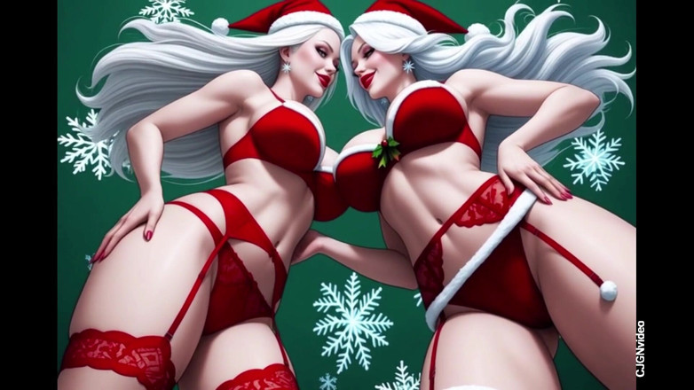 Hot girl dancing: Moș Crăciun sexy în poziție sfw versiune (ai animație)