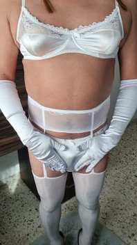 White Lingerie for the Sissy Wedding Night, Ready to Please Your Man