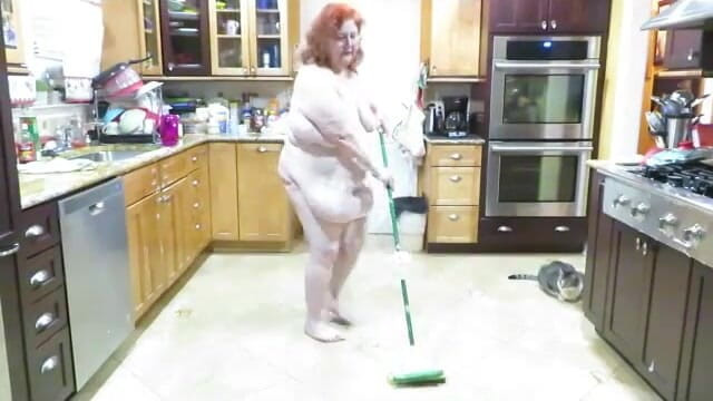 BBW nurse Vicki adventures with friends: Requested video Big fat Stepmom milf cleans kitchen with her...