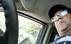 Homemade nooner in the driveway