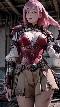 Mech Warrior aux cheveux roses ! La froide beauté de la friche