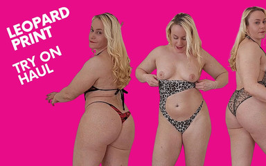 Michellexm: Leopard lingerie try on haul 2 with Michellexm