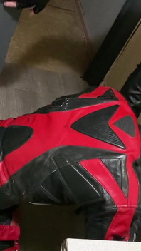 Leather Scally Chav Guy Fuck Hard Leather Biker in Motogear