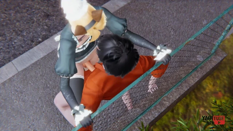 Yaoitube: Yaoi - pembantu rumah kucing seksi Femboy dikongkek di tempat awam