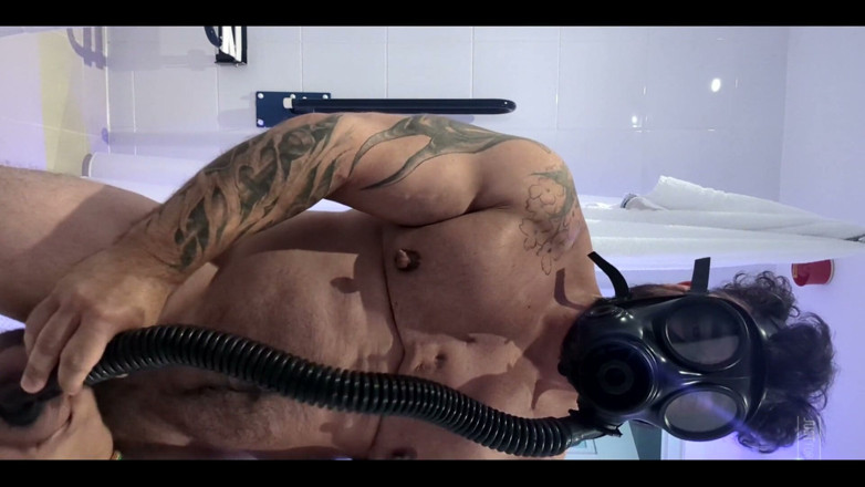 Bruiserwood: Gas Mask with Hose Lets Me Inhale My Ripe Cock...