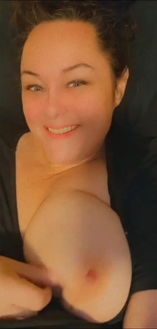 Bellacarina94: Loving on my all natural 42DDD tits!