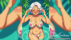 AI Porn: Flirty animierte oma im bikini