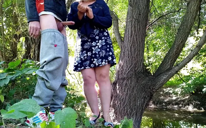 OurFetishLife: Masturbating MILF Milks My Cock Outdoors