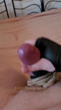 Cumming with Tied Cock and Balls