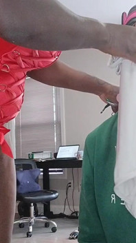 Ebony Goddess Getting Her Panties Clean by Submissive Slave