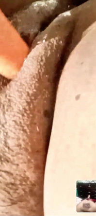 Hot Video Call with a Chubby Big Ass Girl Who Puts a Carrot in Her Pussy