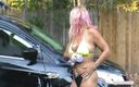 PinkhairblondeDD: Bikinili araba yıkama fahişesi