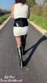 I Lose My Thong During an Outdoor Walk in a Latex Micro Dress