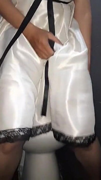 White Satin Dress Fetish
