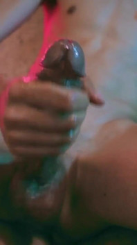 Slow Motion Cumshot Skinny Twink Magic C Jerking His Big Cut Cock with Oil