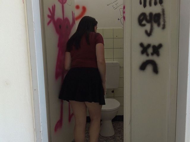Wtf?! Caught in a Public Toilet and Fucked! (Emma Secret)