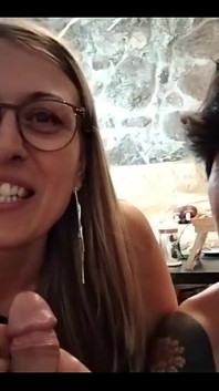 POV - Double Blowjob Full of Joy!
