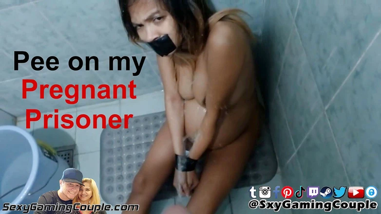 SexyGamingCouple: Pee on my pregnant asian prisoner - cumm on belly