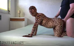 Leo Zentai Catsuit Bodysuit Cosplay Bubble Butt Sex Cum on Ass - Projectfundiary