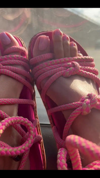 This new lilac pedicure is great with my pink sandals, don't you think?