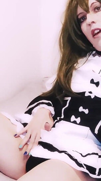 하녀 코스플레이어 애널 자위와 정액