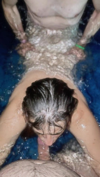 Spanish MILF Threesome at the Pool
