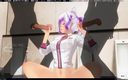 H3DC: 3D La ragazza hentai in rosa ama andare in bagno...