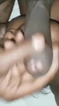 BBC Stroking His Hard Cock Sucking His Balls Cumming in My Mouth