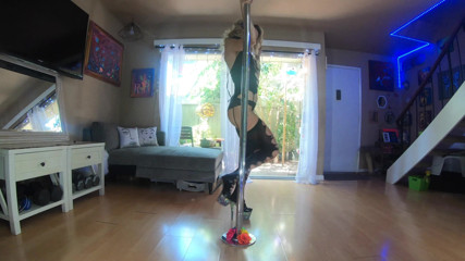 Nasty Nelsons: Pole dancing milf butterfly babe teases the neighbors while seducing...