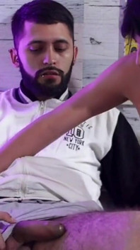 Beautiful twink Andres Zp sucking my big uncut Latino cock until I cum on his face