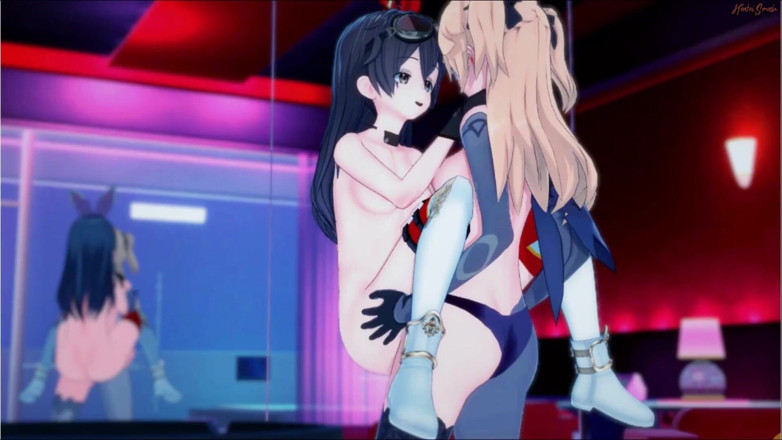 Hentai Smash: Genshin impact - Fischl e Ambra fanno sesso lesbico, si scopano...