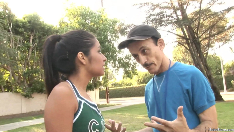 Babe Stare: Cheerleader loves getting fucked by an older man
