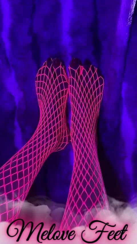 Really Sexy Legs with Tiny Feet with Long Toes in Pink Fishnet Stocking