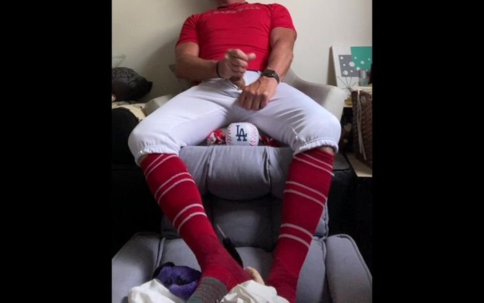 JockDad87: Baseball Player Jockdad87 Shoots a Load in Red Gear