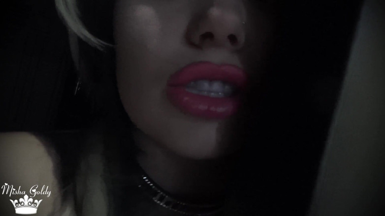 Goddess Misha Goldy: Mesmerized by my pink lips cumcountdown