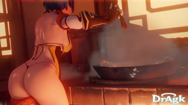 DrAgk: Timeskip Delleling viene scopata nella sua cucina genshin impact 3D Animazione 3D...