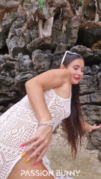 Risky Solo Orgasms on the Tropical Beach