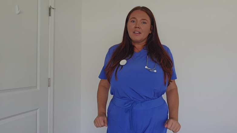 Annabelle Rogers: Sexy Homewrecking Nurse Reluctantly Fucks Married Doctor POV