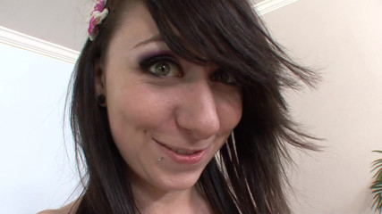 Anna's girls: Cute euro emo teen gets her tight tiny holes fucked