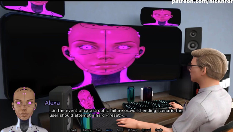 Visual Novels: 섹스봇 3 - 제복을 입은 밀프에게 키스하는 얼간이