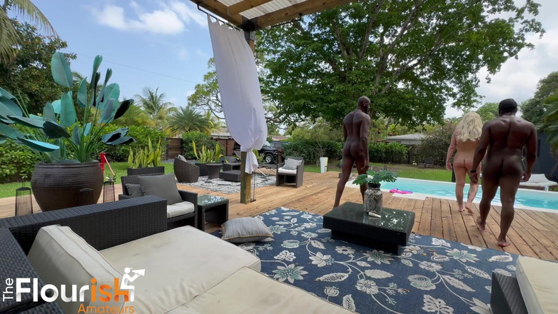 The Flourish XXX: 3some luar ruangan Miami gigi patsy, datjguy dan strong dre