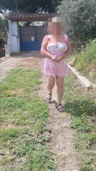 Pink Babydoll Tit Bounce Outdoor Walk