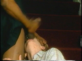 Gays Case: White twink inhales black nightstick on the stairs as gay...