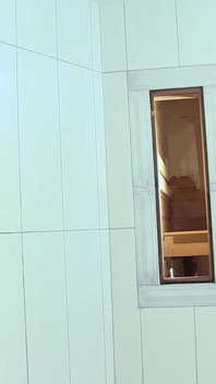Hung teen boy jerk off in the sauna
