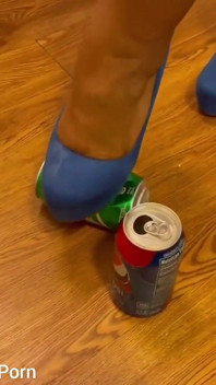 Squashing Cans with My High Heels