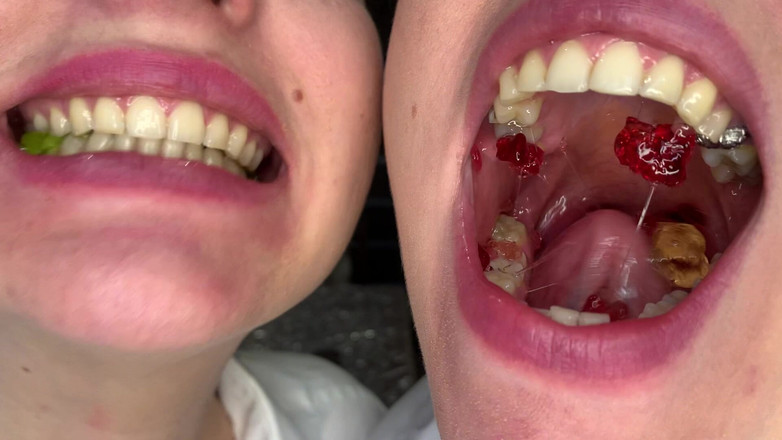 Hottie goddess: Zwillings-mund: chew verführung, uvulia show