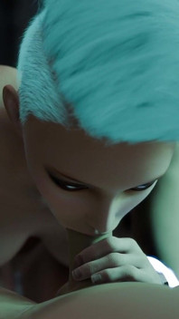 Nexus-3 Kryon-Hintertür. Der beste Sex mit einer Androidenfrau in einem Science-Fiction-Korridor.