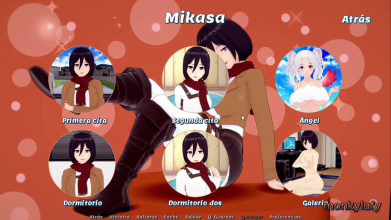 Monkylufy: Petikan fantasi - permainan +18 - Mikasa, Bulma, Elizabeth, tsunate dan banyak lagi