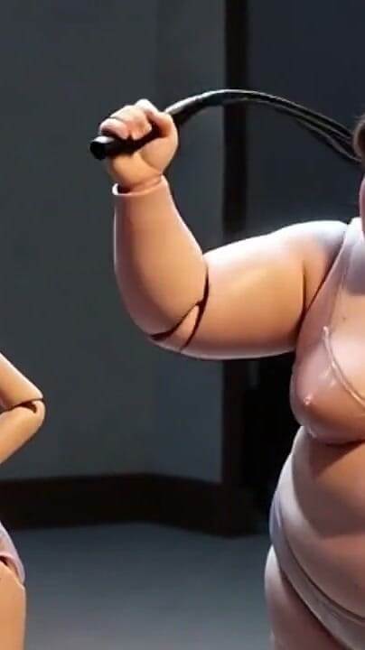 YOUR BEST FANTASY: Fat Mistress Whips Bind Skinny Slave - Penghinaan Kontras Badan
